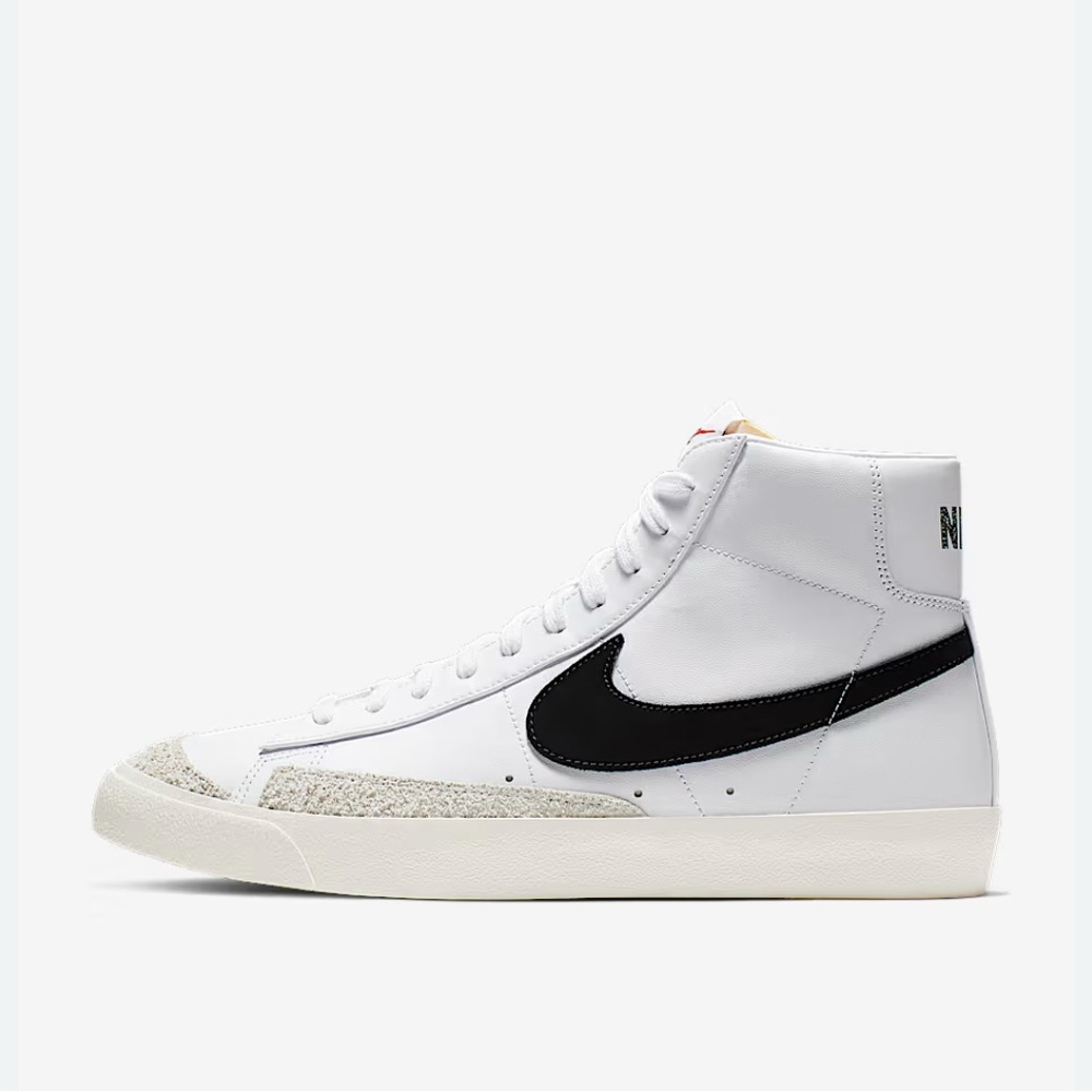 Nike Kids White and Black Mid-Top Sneakers